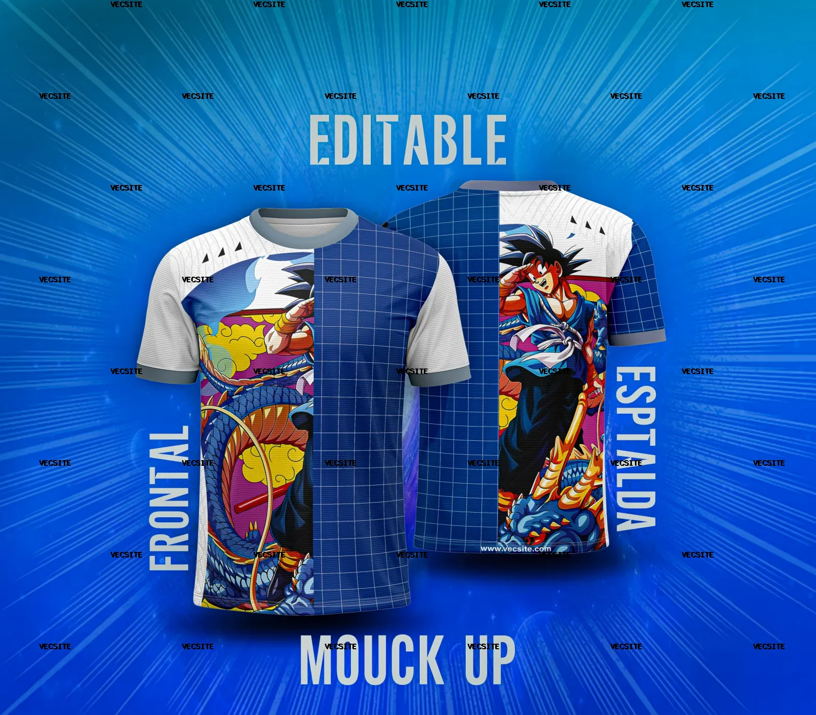 mouck up frontal y espalda con textura