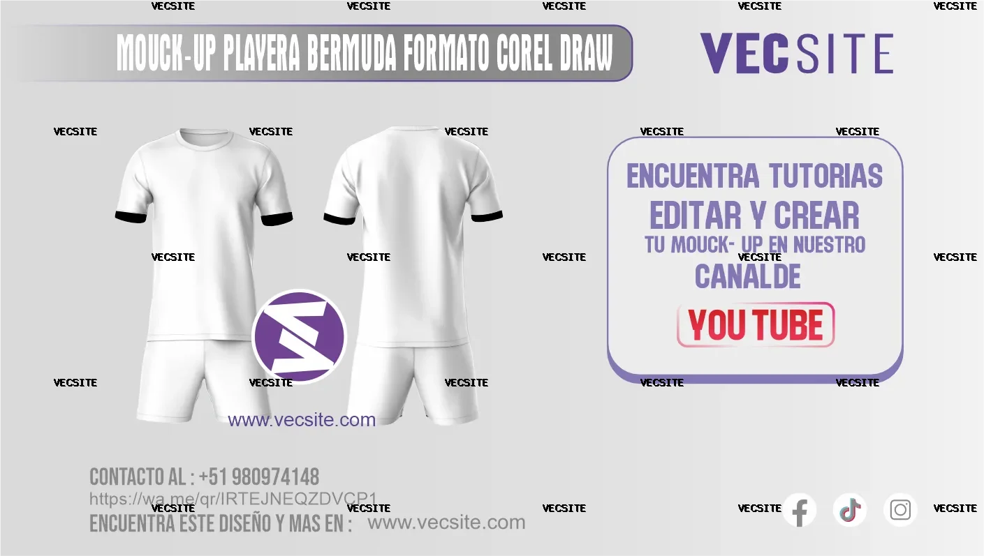 mouck-up playera bermuda formato corel draw