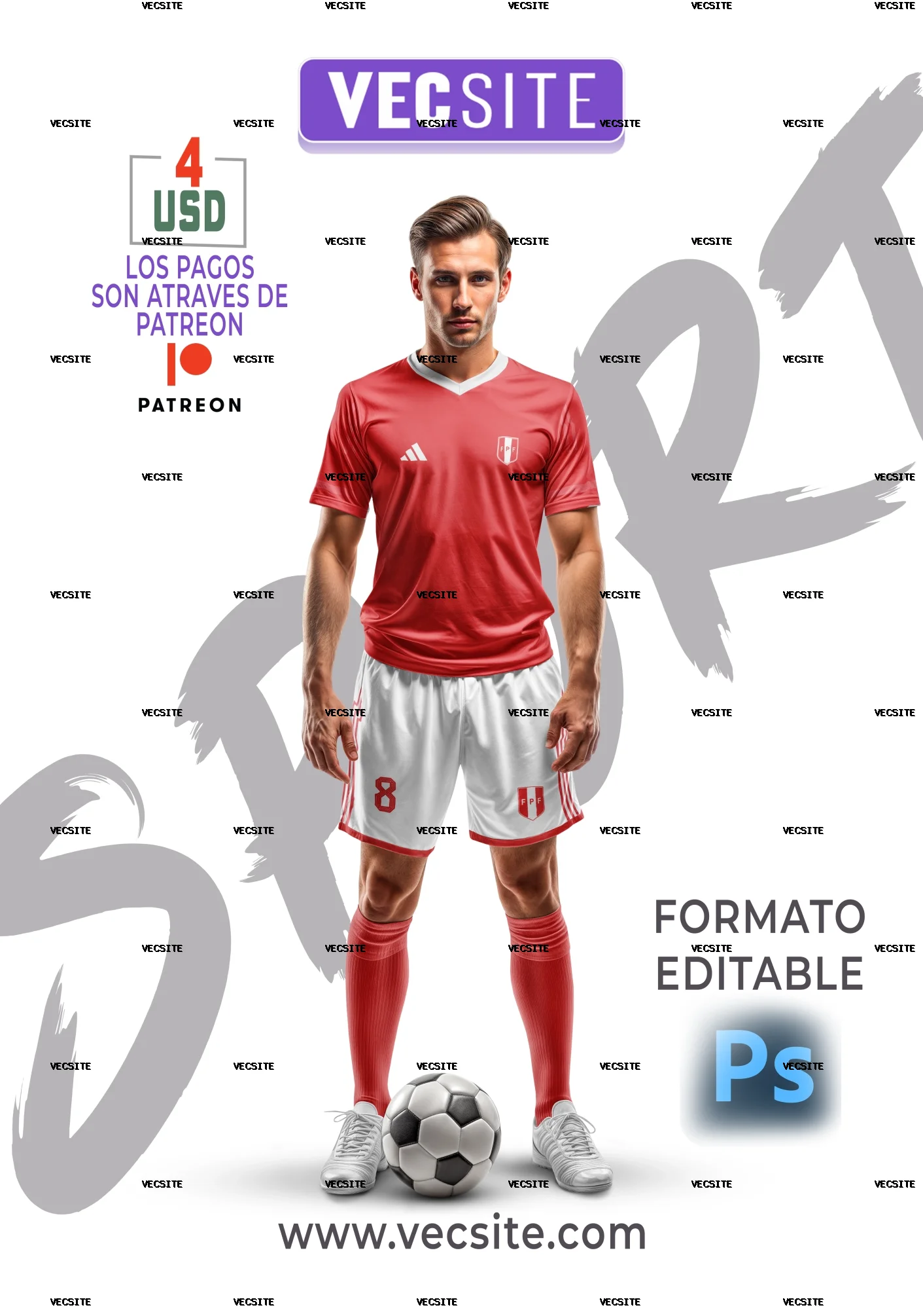 mouck up player deportivo con balon