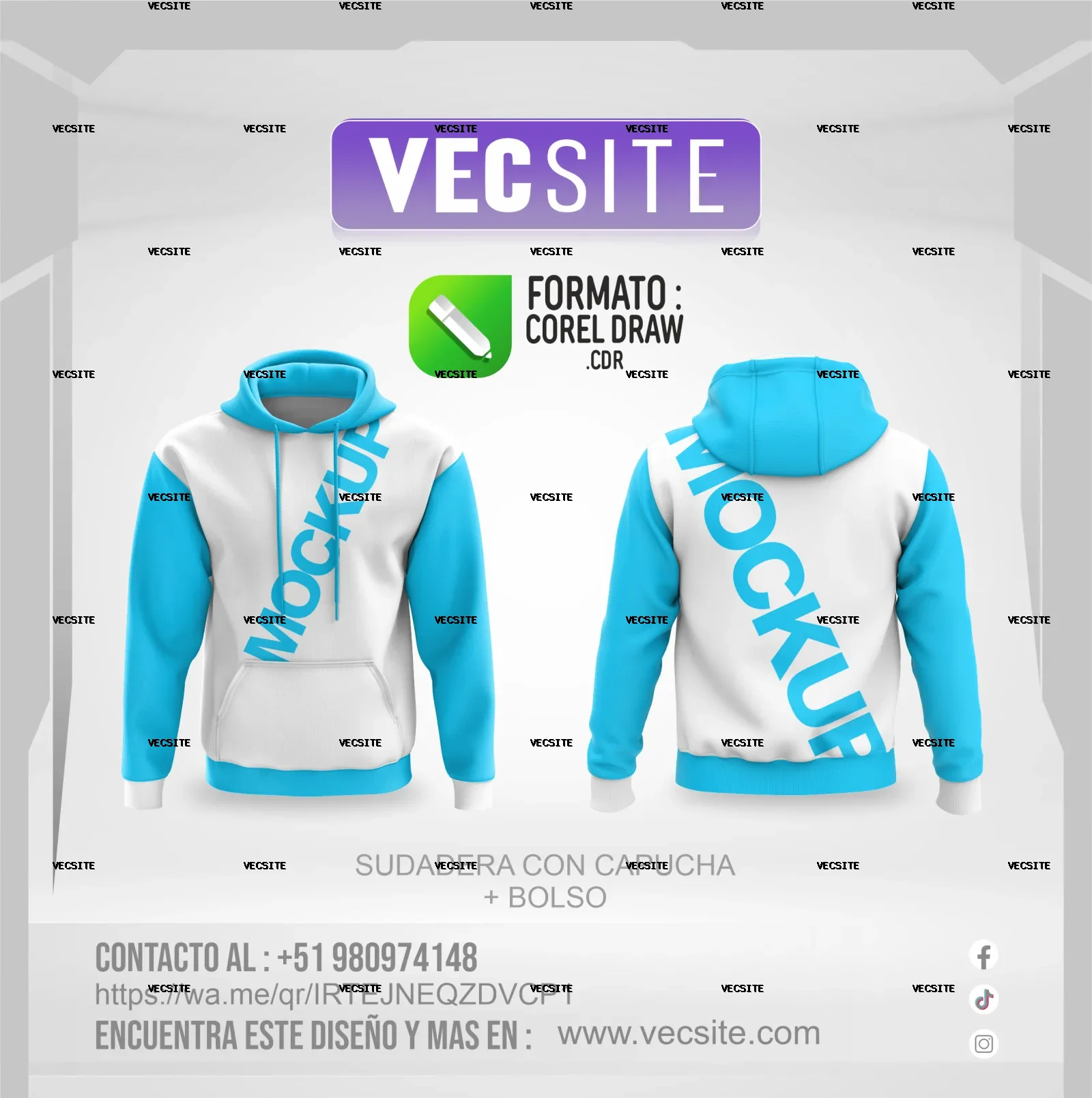 SUDADERA CON CAPUCHA + BOLSO