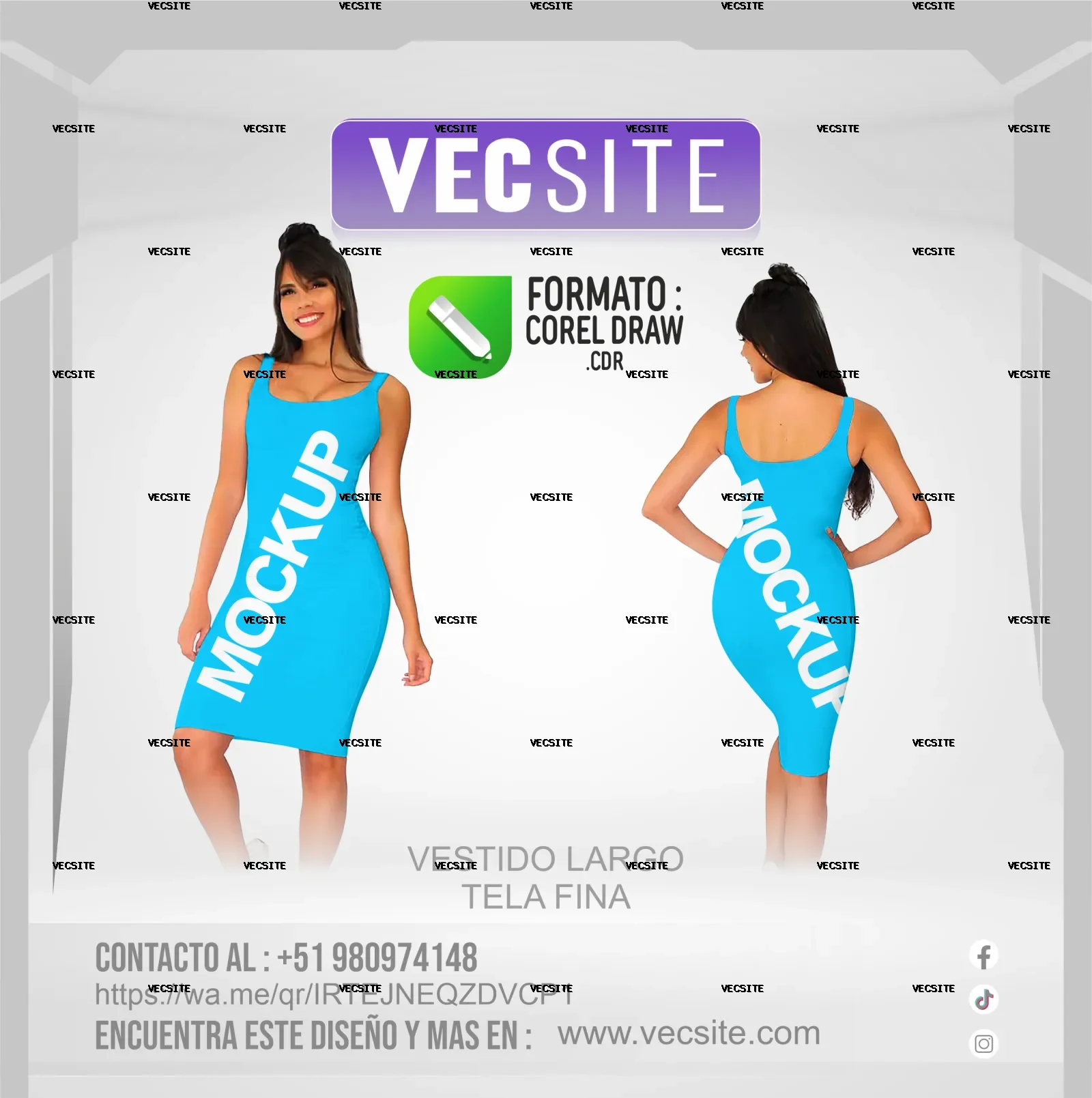 VESTIDO LARGO TELA FINA - DAMA