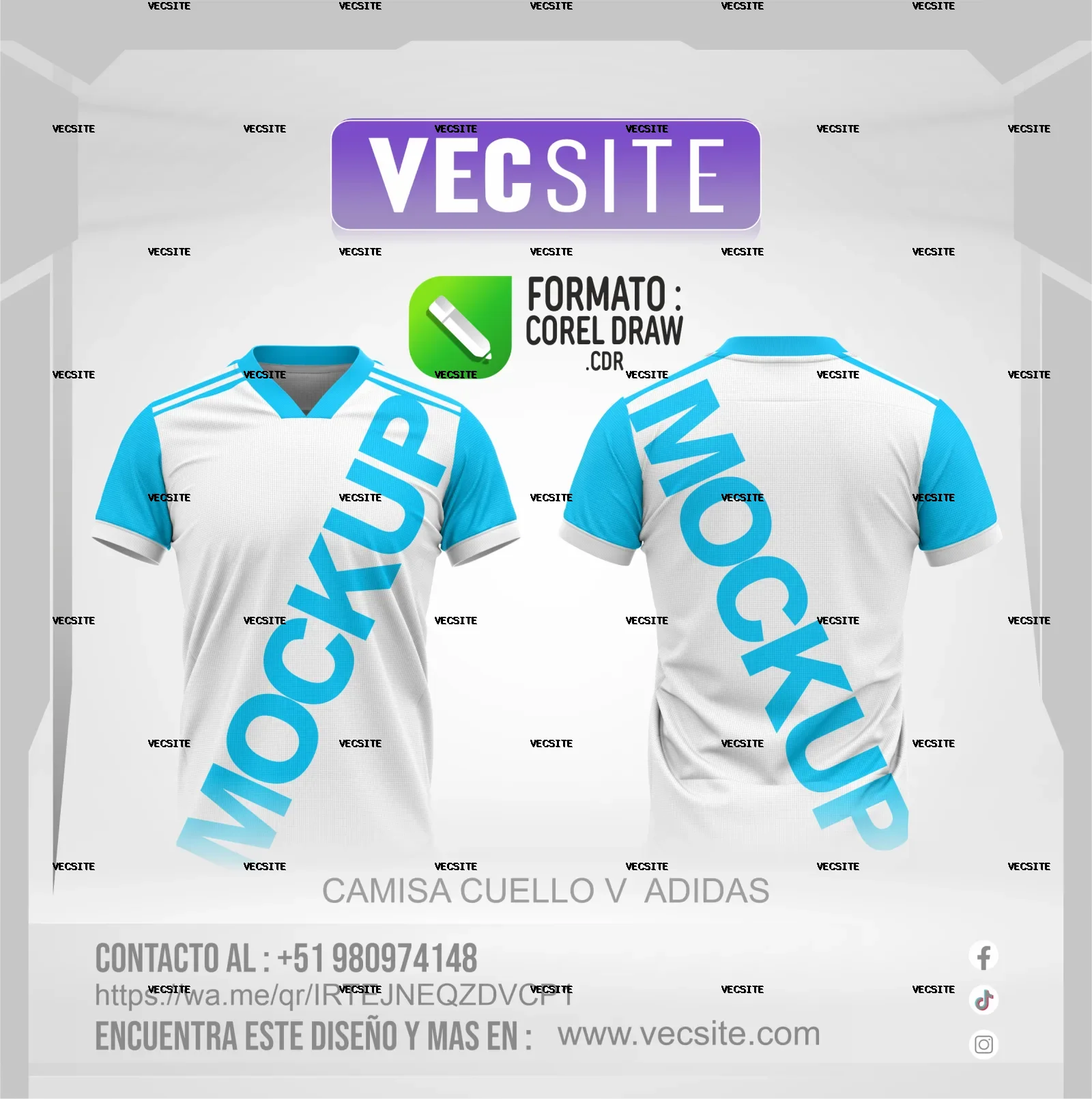 CAMISA CUELLO V ADIDAS-MEN