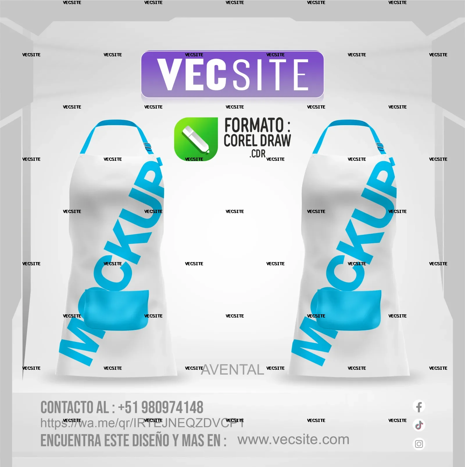 AVENTAL MOCK UP EN COREL DRAW