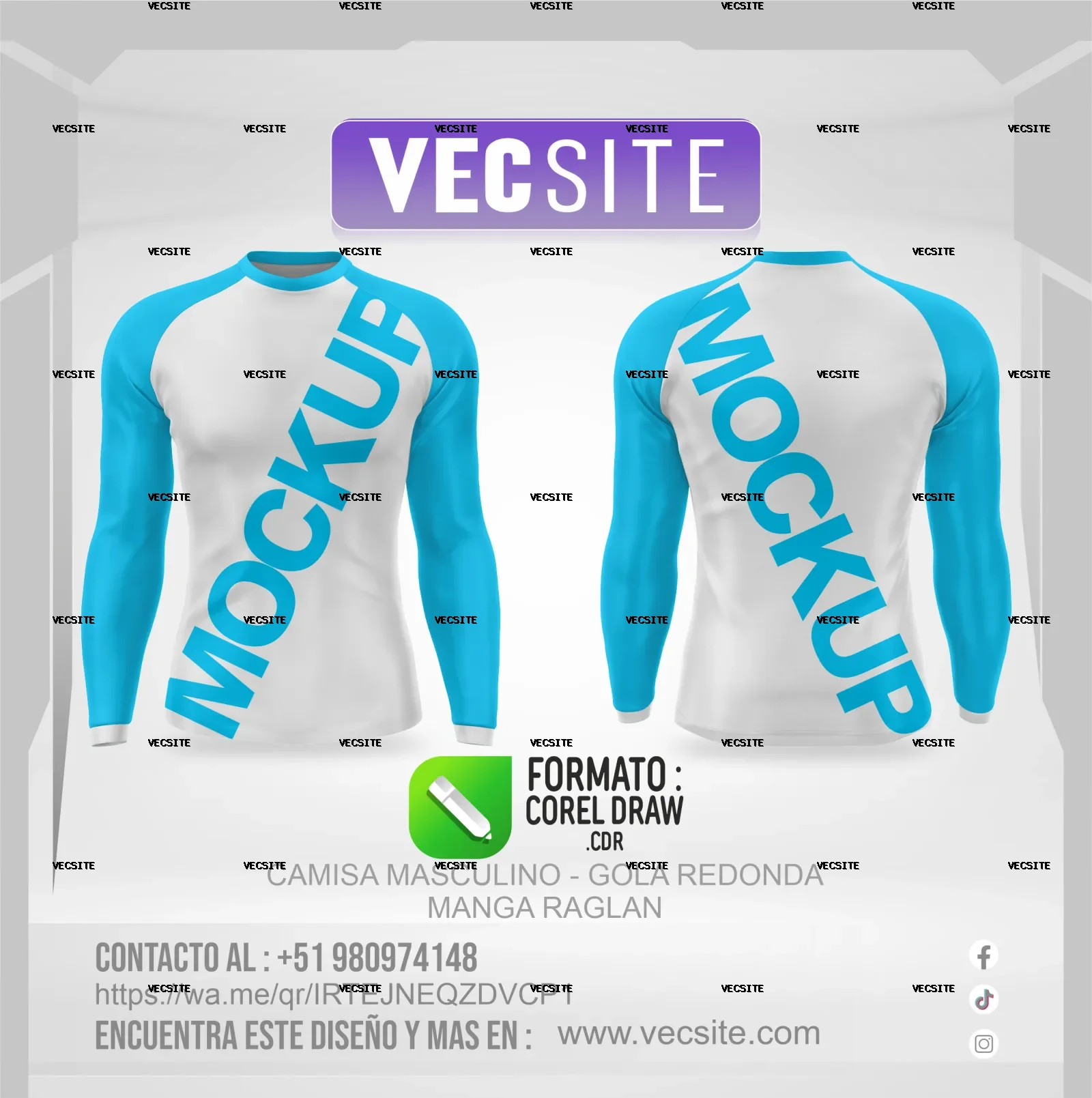 CAMISA MASCULINO - GOLA REDONDA MANGA RAGLAN