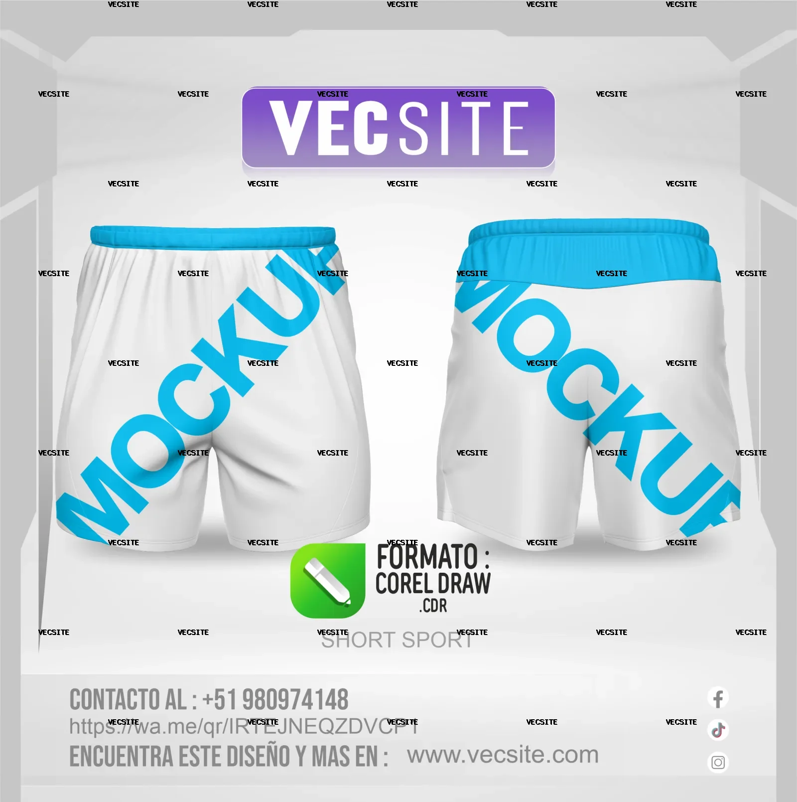 SHORT SPORT MOCK UP COREL DRAW