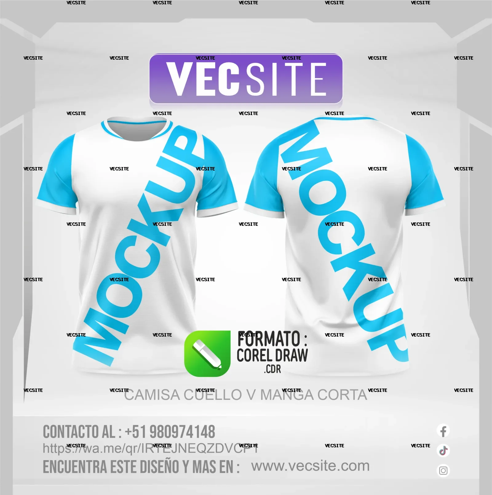 CAMISA GOLA V MANGA CORTA