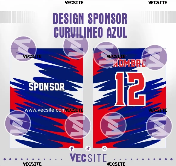 Design Sponsor Curvilineo Azul