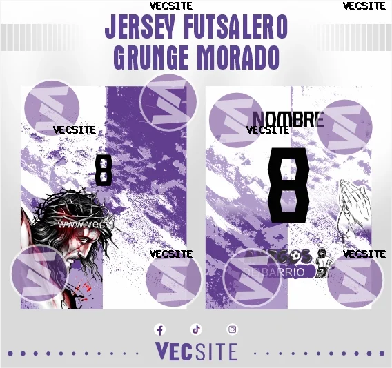 Jersey Futsalero Grunge Morado