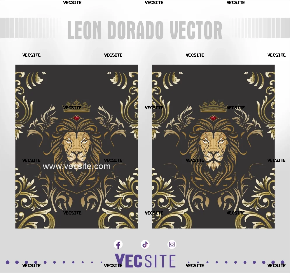 león dorado vector