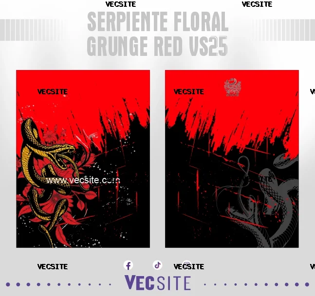 Serpiente Floral Grunge Red VS25