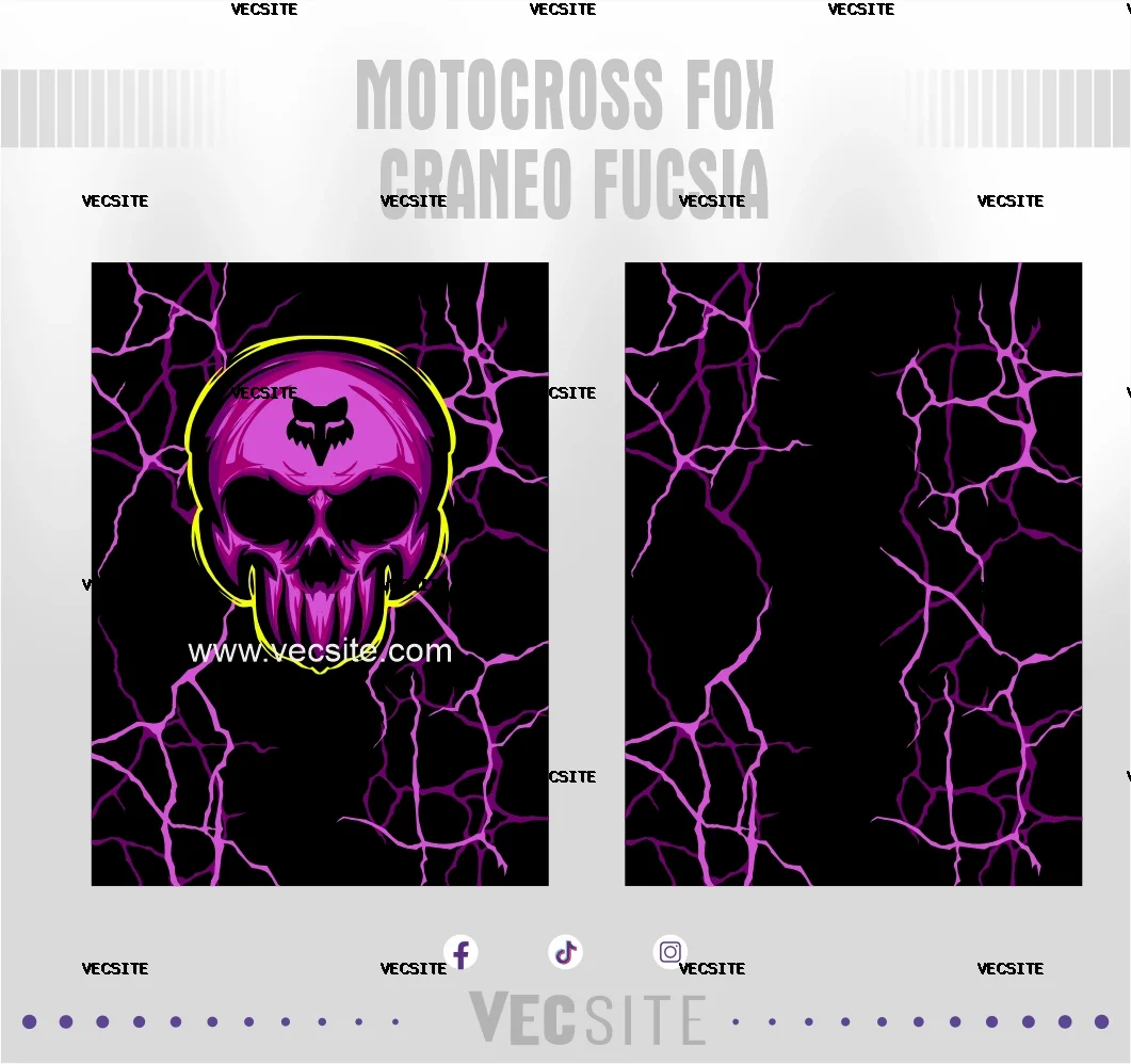 Motocross Fox – Craneo Fucsia