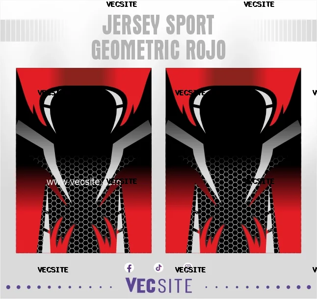 Jersey Sport Geometric Rojo