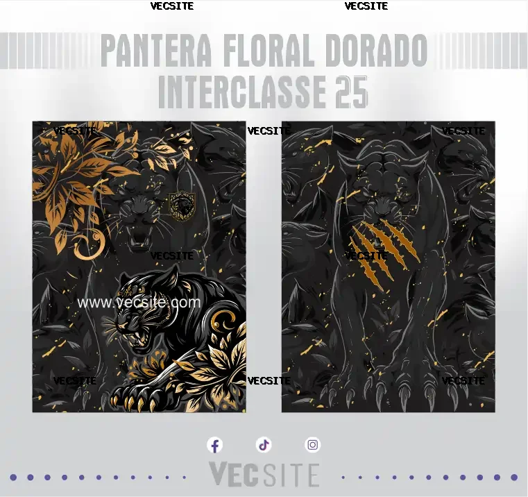 Pantera Floral Dorado Interclasse 25