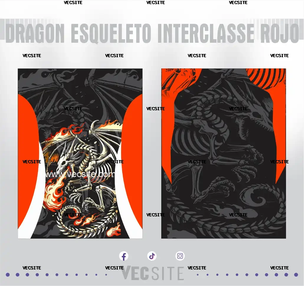 Dragon Esqueleto Interclasse Rojo