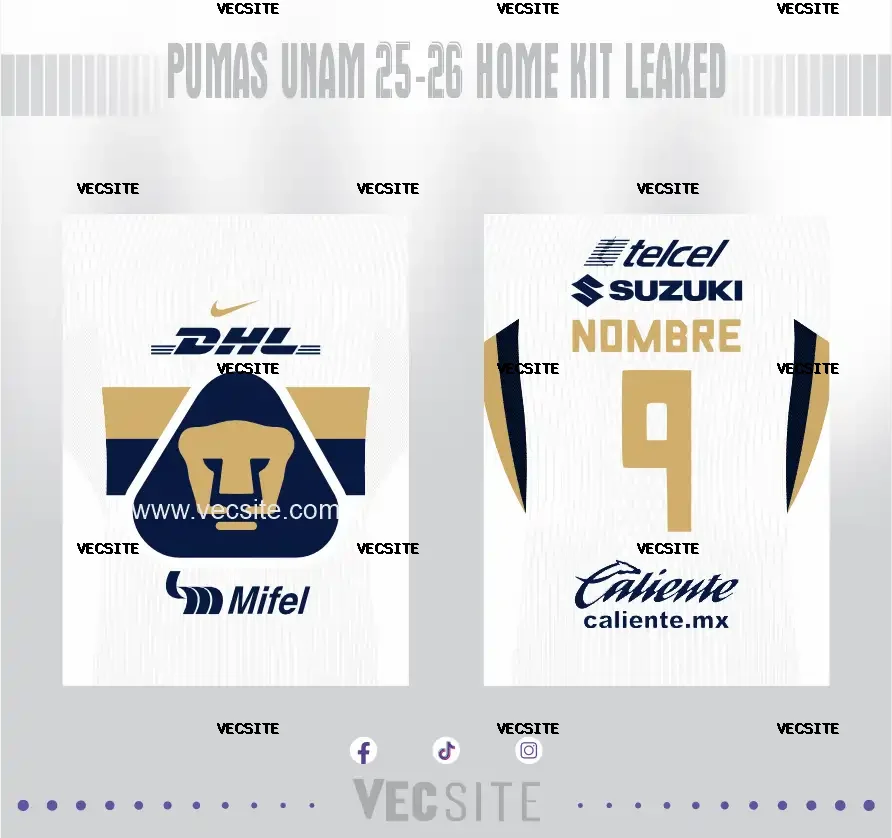 Pumas UNAM 25-26 Home Kit Leaked
