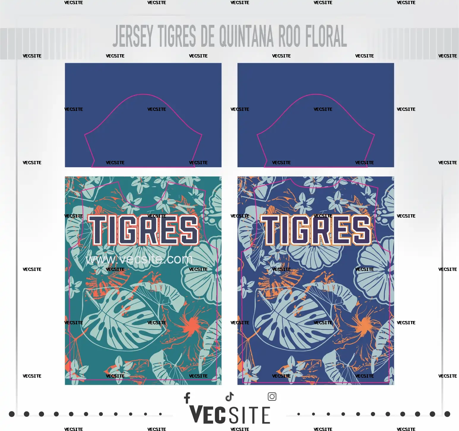 tigres floral vector editable