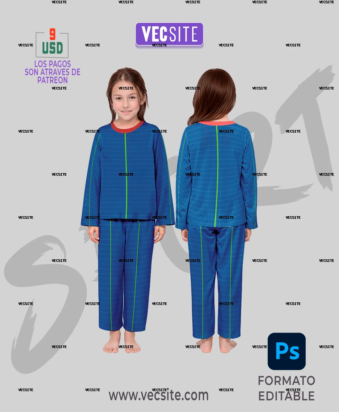 MOCK UP NIÑA PIJAMA PACK