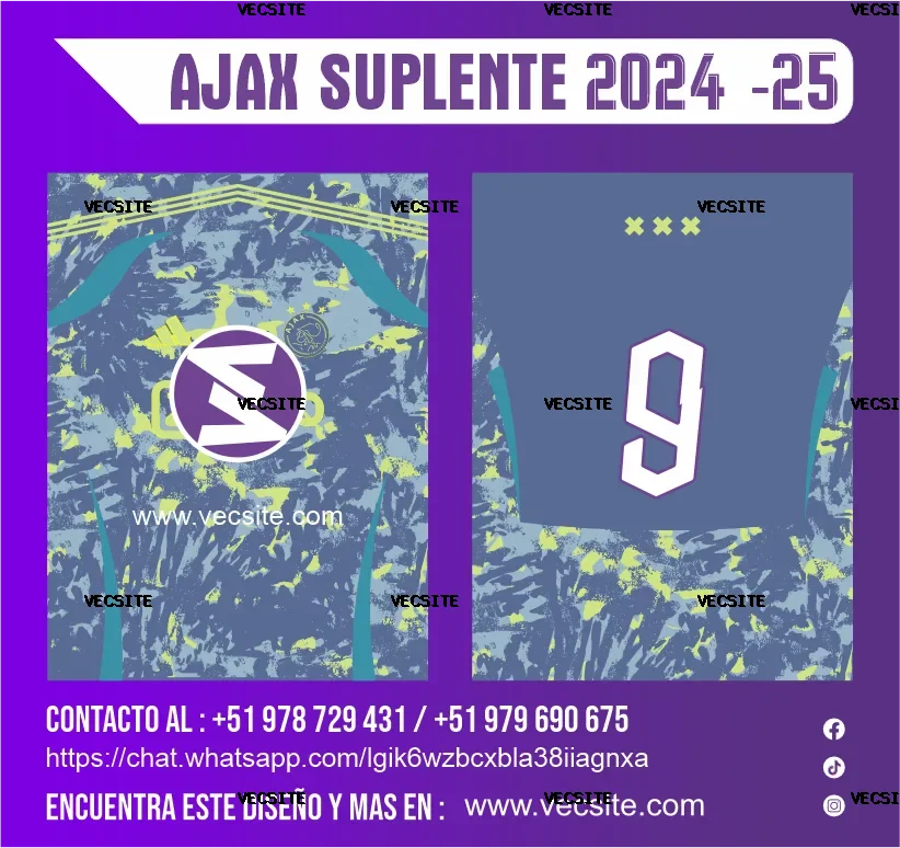 CAMISETA SUPLENTE AJAX 2024 - 25