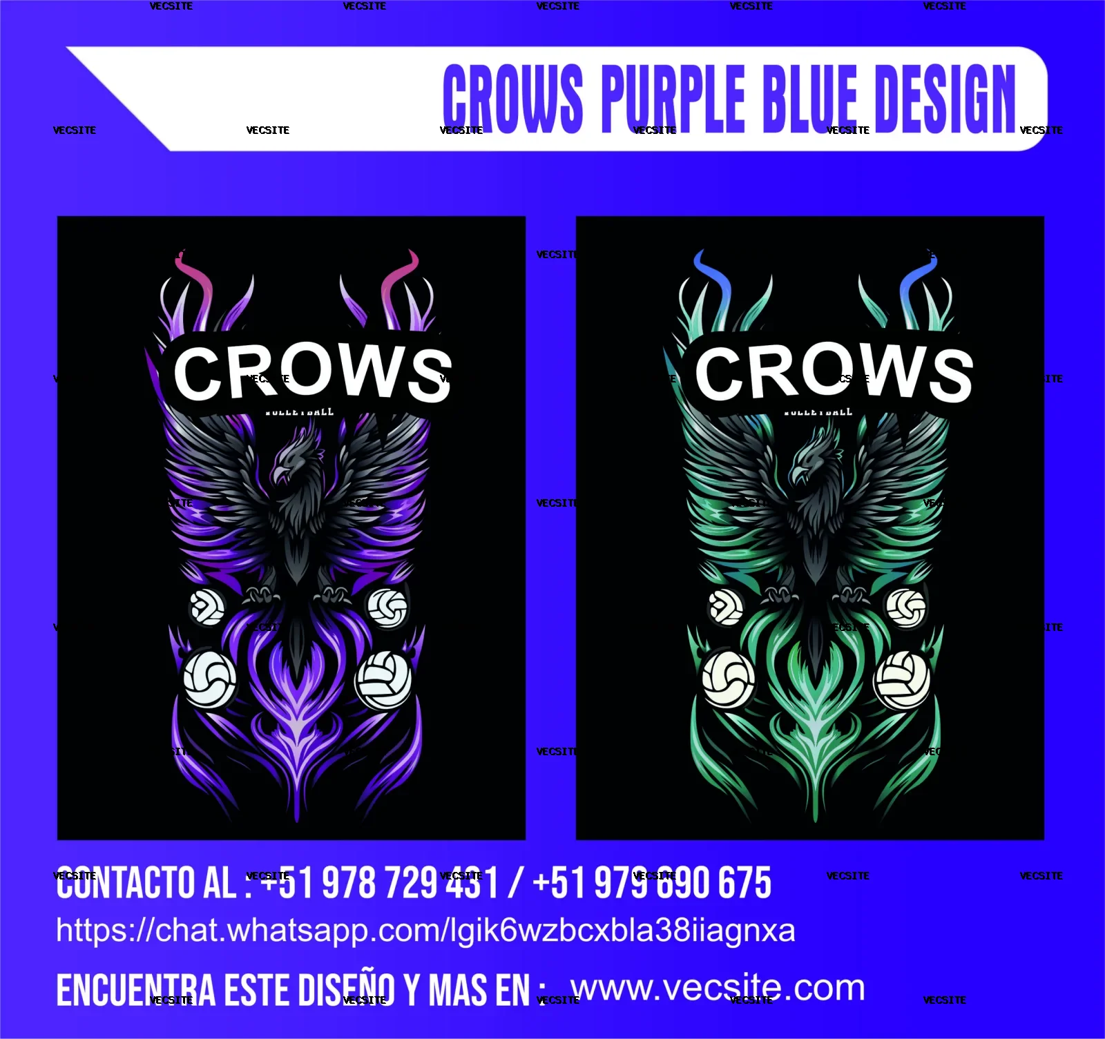 CROWS PURPLE&amp;BLUE DESIGN