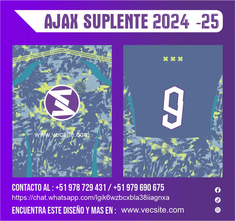 CAMISETA SUPLENTE AJAX 2024 - 25