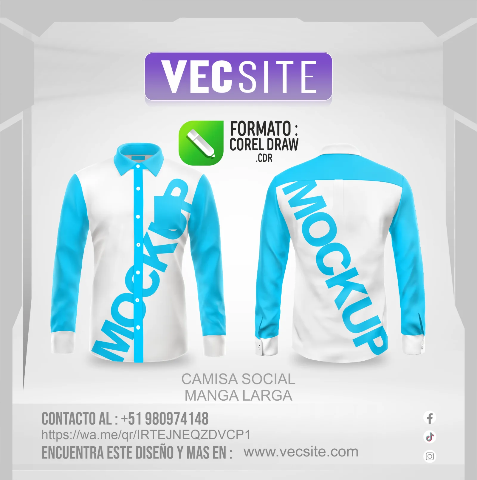 CAMISA SOCIAL MANGA LARGA
