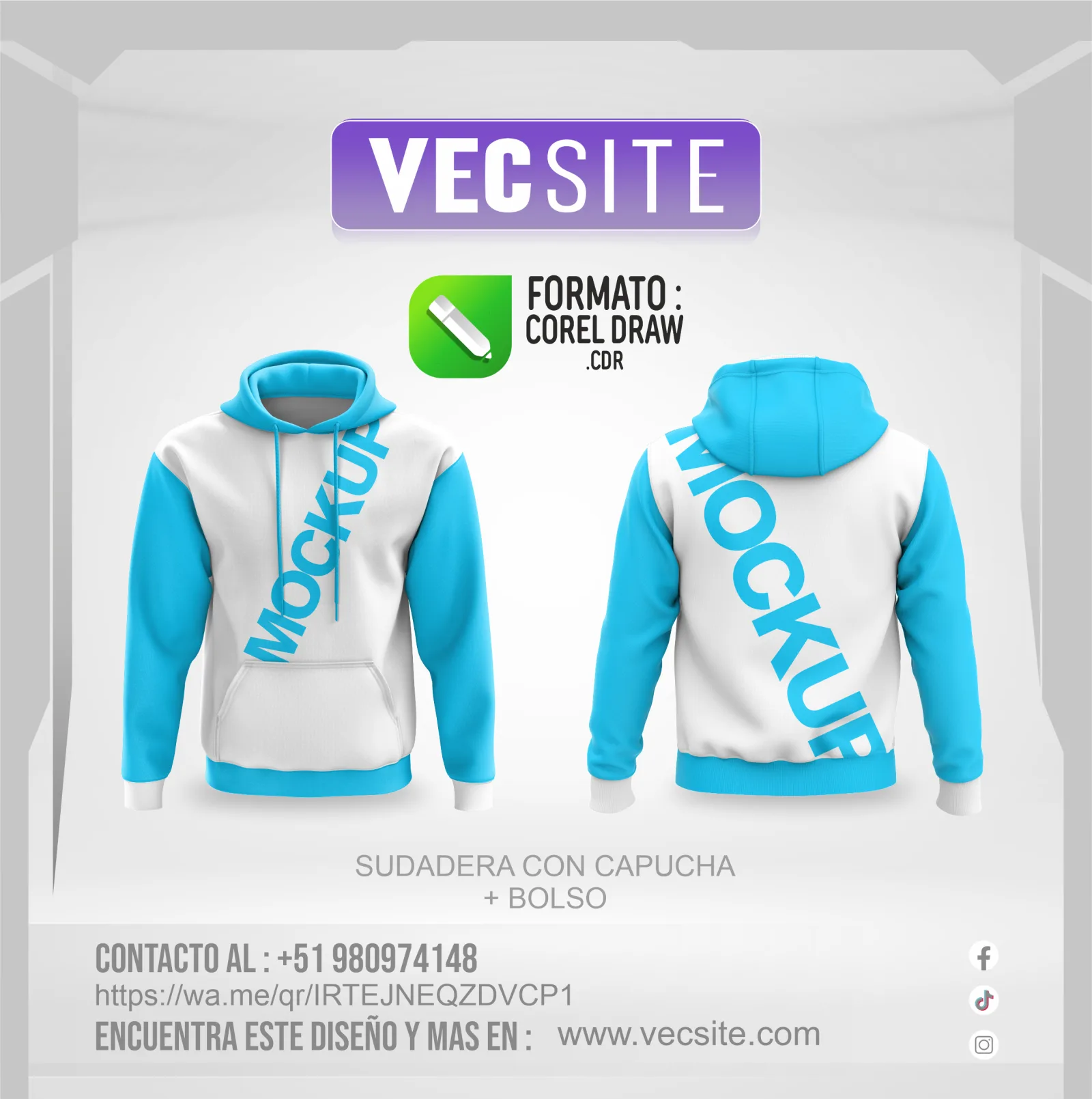 SUDADERA CON CAPUCHA + BOLSO