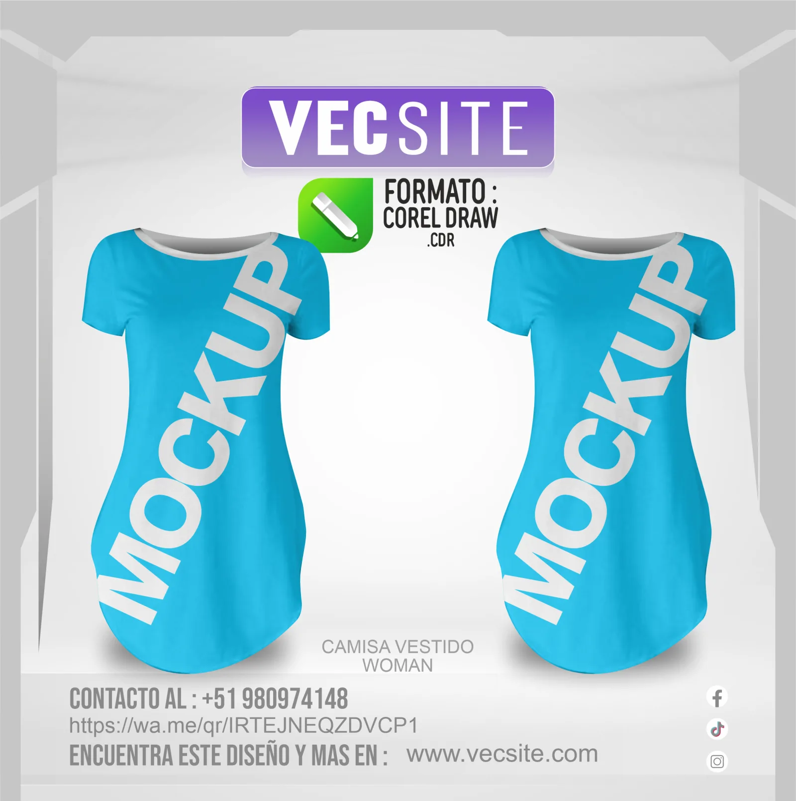 CAMISA VESTIDO WOMAN - FORMATO CDR