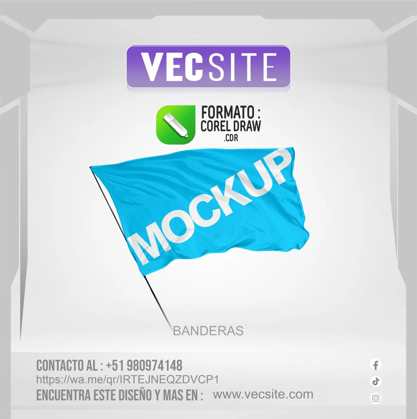 BANDERA MOCK UP COREL DRAW