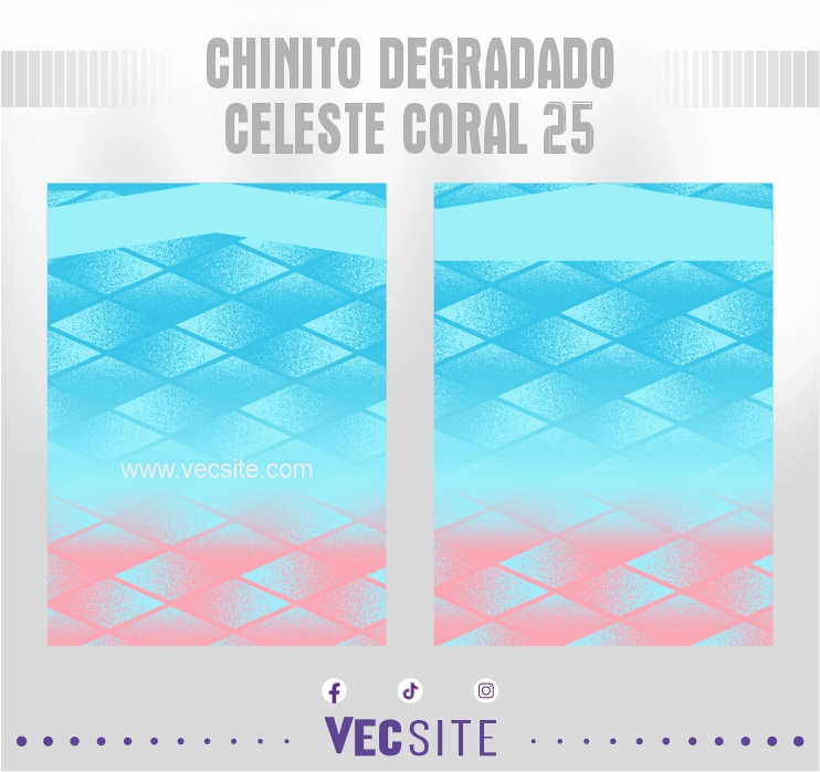 Chinito Degradado Celeste Coral 25
