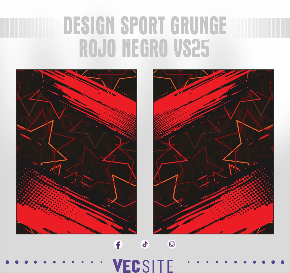 Design Sport Grunge Rojo Negro VS25